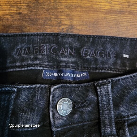 American Eagle Jeans 2 R Jegging Super Hi Rise 360 Next Level Stretch Black Wash - Picture 4 of 12